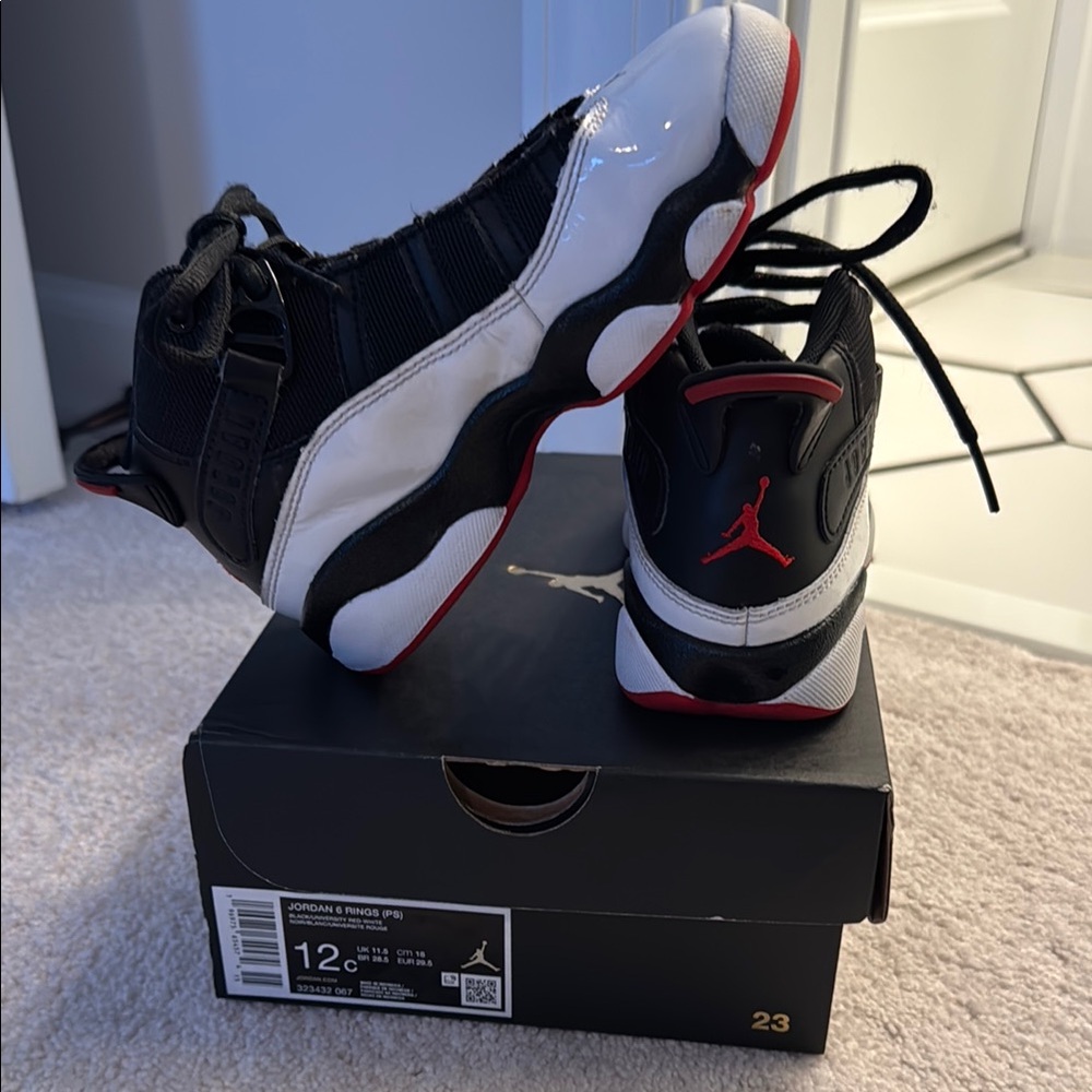 Jordan Kids Black and White Basketball Shoes